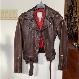Distressed Brown Leather Jacket